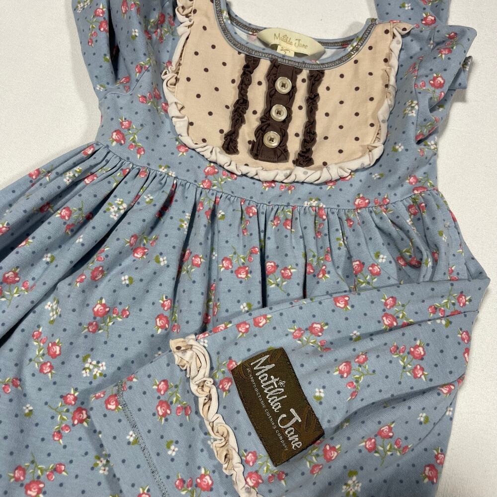 Matilda Jane Girls 3T Blue Floral Ruffle Babydoll Dress